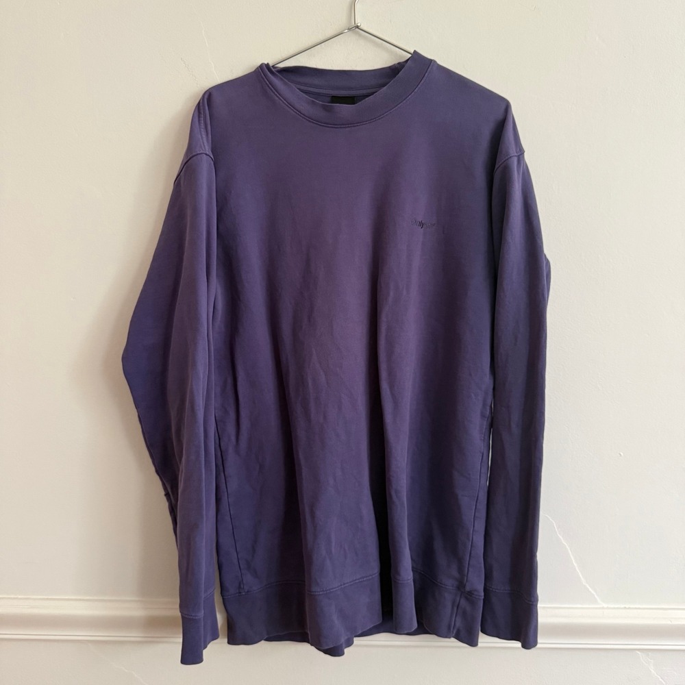 Only NY Sweatshirt Mens Medium Purple Good Embroidered Logo Crewneck USA Made